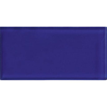 COLOR PALETTE COBALT BLUE MATTE 3x6 glass Mosaic Tile.