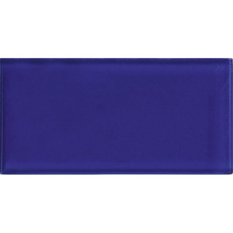 COLOR PALETTE COBALT BLUE MATTE 3x6 glass Mosaic Tile.