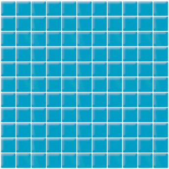 COLOR PALETTE TURQUOISE CLOUD GLOSS 11.8x11.8 glass Mosaic Tile.