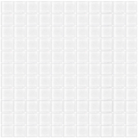 COLOR PALETTE MIRAGE WHITE MATTE 11.8x11.8 glass Mosaic Tile.