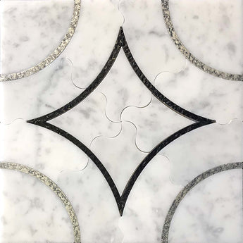 WATERJET ALCAMO Bianco Carrara 12x12 Mosaic Tile.