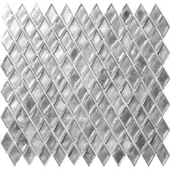 GLAMOUR DIAMANTE SILVER Glass Mosaic Tile.