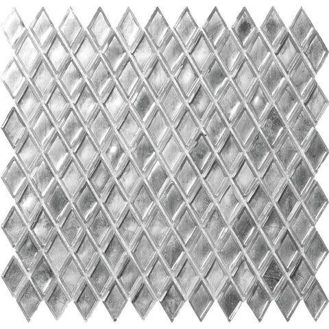 GLAMOUR DIAMANTE SILVER Glass Mosaic Tile.