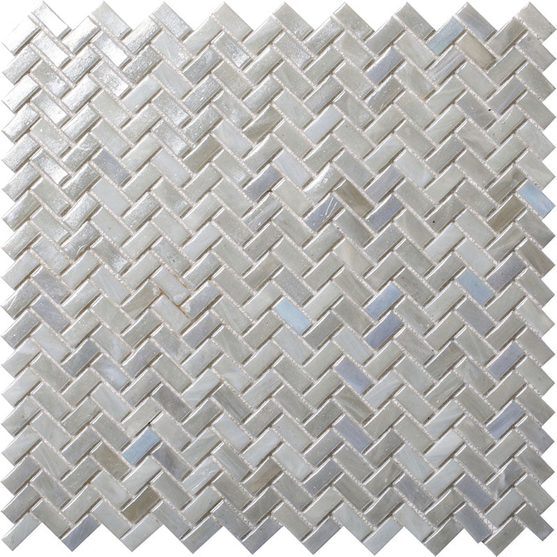 GLAMOUR ESPIGA PEARL Glass Mosaic Tile.