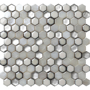 GLAMOUR CORDOBA PEARL Glass/Ceramic Mosaic Tile.