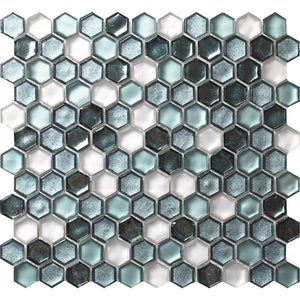 GLAMOUR CORDOBA EMERALD Glass Mosaic Tile.
