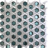 GLAMOUR WEAVE EMERALD Glass Mosaic Tile.
