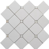ALASKA PEARL SQUARE Thassos/Shell Mosaic Tile.