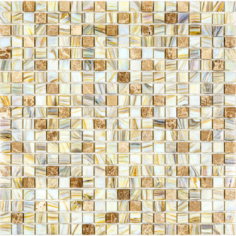 MIX 0.6" Amber Amber AM207(m) Glass Mosaic Tile.
