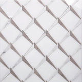WATERJET ANGOLO 1 Paper white/ Bianco Carrara/Eastern Beige Mosaic Tile.