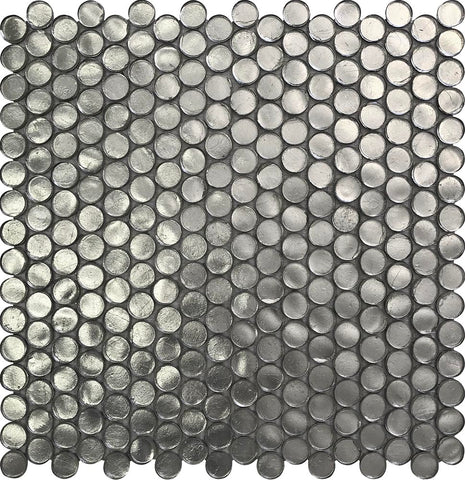 GLAMOUR RONDA SILVER Glass Mosaic Tile.