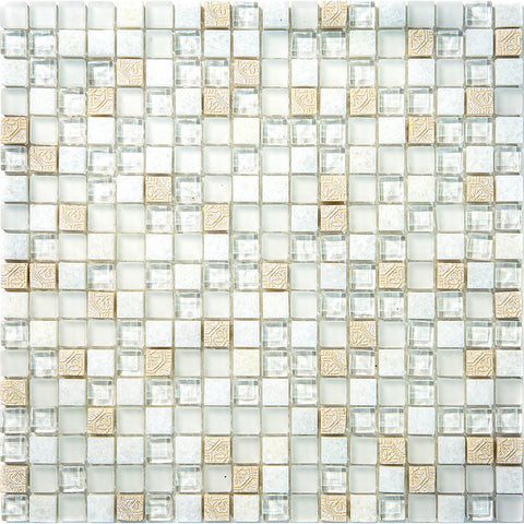 INKA MINI POLAR glass, resin, stone Mosaic Tile.