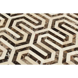 Emperador Dark Polished Marble Berlinetta Mosaic Tile (Emperador Dark + Crema Marfil).