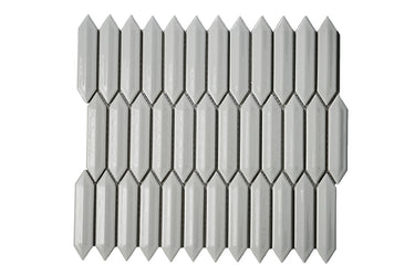 CC Mosaics +WHITE 3D PICKET 1X4 MOSAIC.