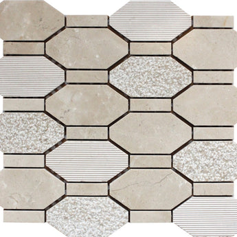BALI PACIFIC RIM CREMA Crema Marfil Mosaic Tile.