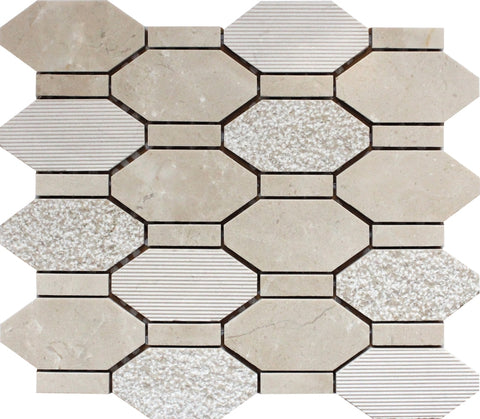 BALI PACIFIC RIM CREMA Crema Marfil Mosaic Tile.