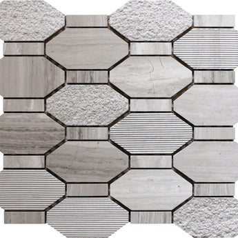 BALI PACIFIC RIM WOODEN GRAY Wooden Gray Mosaic Tile.
