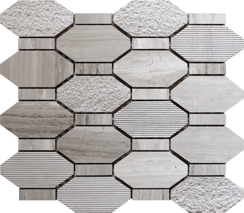 BALI PACIFIC RIM WOODEN GRAY Wooden Gray Mosaic Tile.