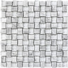 BALI BALINESE CARRARA Bianco Carrara/ Glass Mosaic Tile.