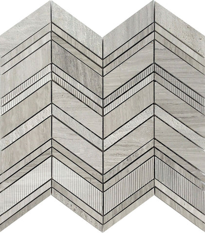 BALI BALIAN WOODEN GRAY Wooden Gray Mosaic Tile.