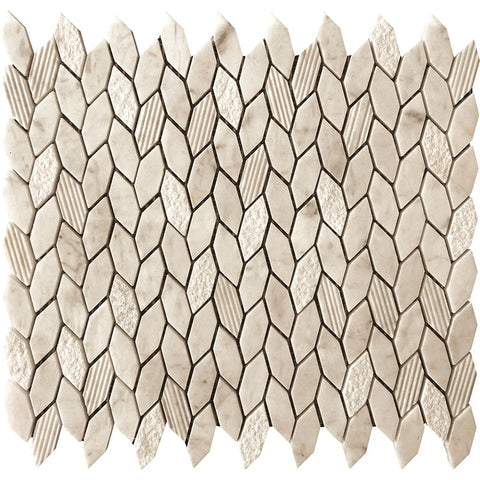 BALI LEAF CREMA Crema Marfil Mosaic Tile.