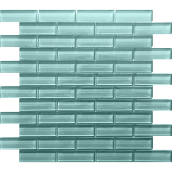 COLOR PALETTE AQUA 1X3 BRICK GLOSS glass Mosaic Tile.
