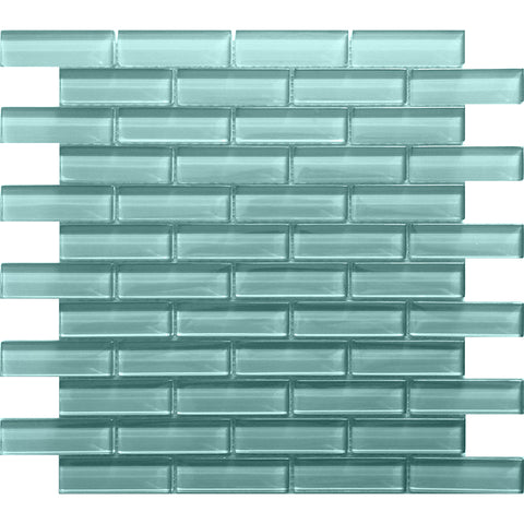 COLOR PALETTE AQUA 1X3 BRICK GLOSS glass Mosaic Tile.