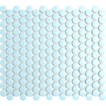 Calypso Blue Penny Round Mosaic Tiles - MosaicBros.com