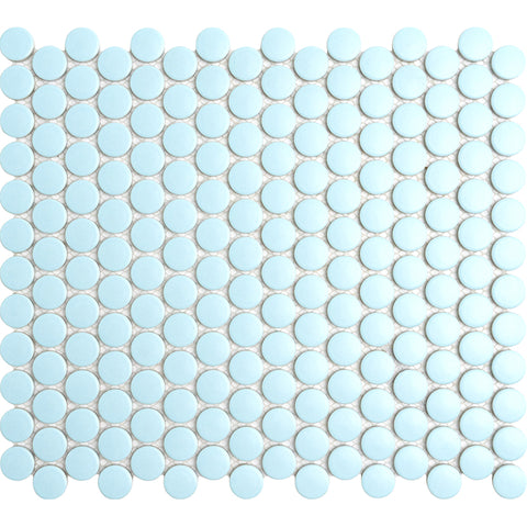 Calypso Blue Penny Round Mosaic Tiles - MosaicBros.com