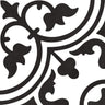 Roca Casablanca Heritage 8x8 floor tile featuring intricate Moroccan-inspired geometric patterns in earthy tones.