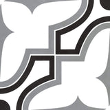 Roca Casablanca Market 8x8 floor tile showing a patterned ceramic tile with neutral tones and intricate geometric design.