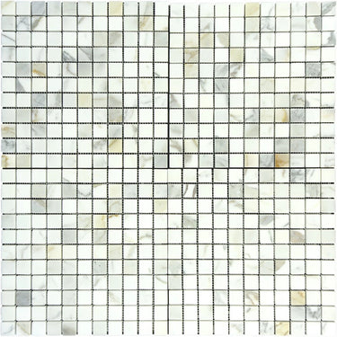 1X1 Honed Calacatta Gold Marble Mosaic Tile - MosaicBros.com