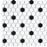 CC MOSAICS WH/BLK 12X12 MOS. HEXAGON 1X1.