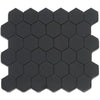 2x2 Black Hexagon Porcelain Mosaic Tile.