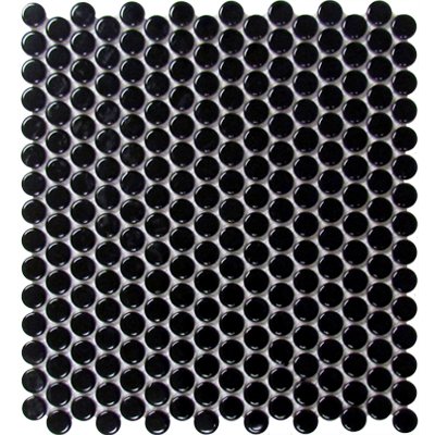CC MOSAICS BLACK PENNY ROUND Porcelain Mosaic Tile.