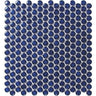 CC  COBALT BLUE PENNY ROUND Porcelain Mosaic Tile.