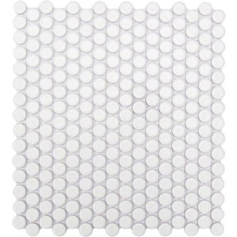 CC MOSAICS WHITE PENNY ROUND 12X12 MOS.