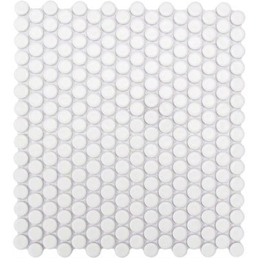 CC MOSAICS WHITE PENNY ROUND 12X12 MOS.