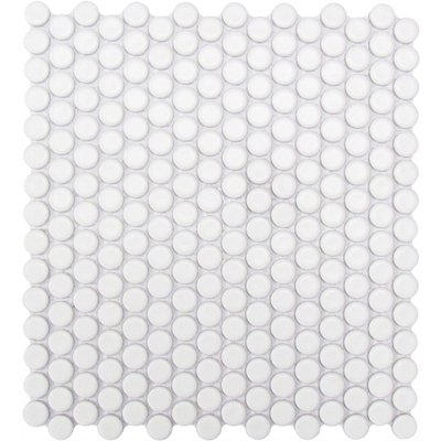 CC MOSAICS WHITE PENNY ROUND 12X12 MOS.