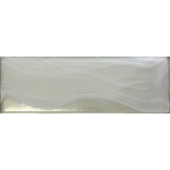 CLOUD 9 SILVER WHITE 3x9 glass Mosaic Tile.