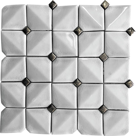 CERAMIQUE WHITE PILLOW Ceramic Mosaic Tile.