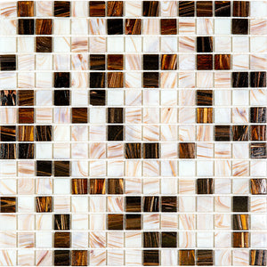 MIX 0.8" Coffee-2(m) Glass Mosaic Tile.