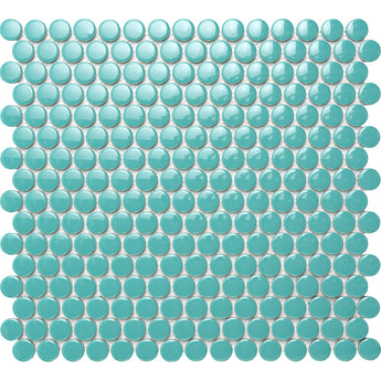 Cosmic Blue Penny Round Mosaic Tiles - MosaicBros.com