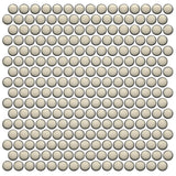 CC Mosaics +CREAM PENNY ROUND Porcelain Mosaic Tile.
