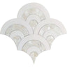 WATERJET COASTAL AMARIS Thassos, Shell Mosaic Tile.