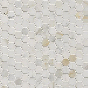 1X1 Honed Calacatta Gold Marble Hexagon Mosaic Tile - MosaicBros.com