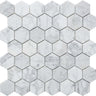 ROCKART CARRARA MARBLE 2X2 HEXAGON 12X12 MOSAIC.