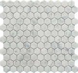 ROCKART CARRARA MARBLE 1X1 HEXAGON 12X12 MOSAIC.