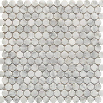 ROCKART CARRARA PENNY ROUND 12X12 MOSAIC.