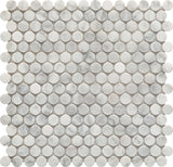 ROCKART CARRARA MARBLE PENNY ROUND 12X12 MOSAIC.